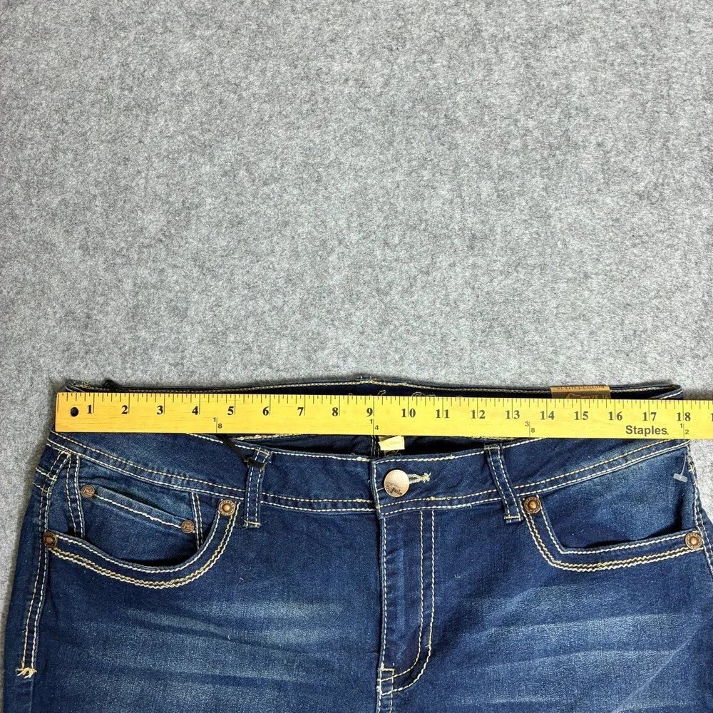 Y2K Myth Of Jade Womens 18W 36x32 Bootcut Jeans Dark Wash Blue Stretch Denim - Picture 3 of 8